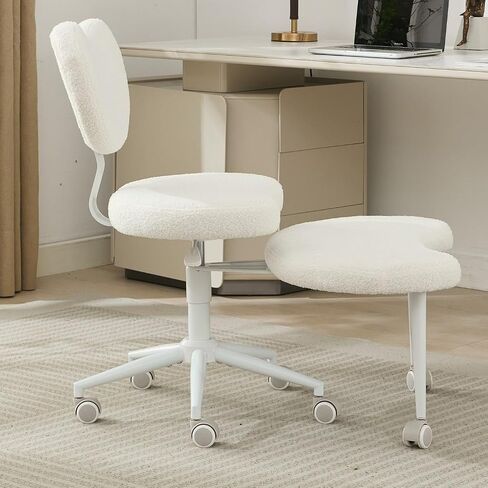 Cross Legged Office Chair for Mediation & Yoga,Rotating Footstool, Adjustable Height Criss Cross Kneeling Chair,Ergonomic Back Support,Home Office Desk Chairs, Black Leather in Saudi Arabia