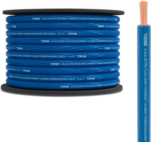 DS18 PW-1/0GA-50RD 1/0-GA Ultra Flex CCA Ground Power Cable 50 Feet - Red - Used for Wiring High Powered Car Amplifiers, Audio Home Speaker Stereo, RV Automotive, Welding Battery Cable in Saudi Arabia