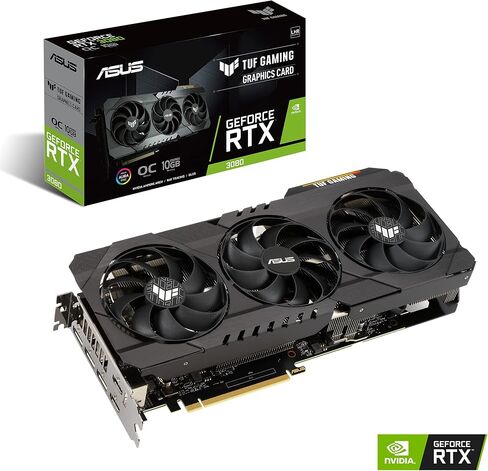 ASUS TUF Gaming NVIDIA GeForce RTX 3080 V2 OC Edition Graphics Card (PCIe 4.0, 10GB GDDR6X, LHR, HDMI 2.1, DisplayPort 1.4a, Dual Ball Fan Bearings, Military-Grade Certification, GPU Tweak II) in Saudi Arabia