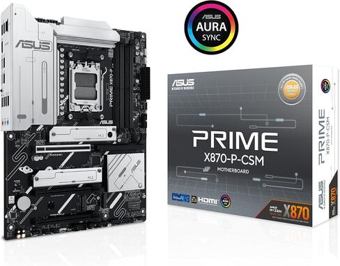 ASUS Prime X870-P-CSM AMD AM5 X870 ATX Business Motherboard, 14+2+1 80A DrMOS Power Stages, DDR5, PCIe 5.0, PCIe 5.0 x16, 4X M.2, 2.5Gb LAN, HDMI™, USB4®, USB Type-C®, ASUS Control Center Express in Saudi Arabia