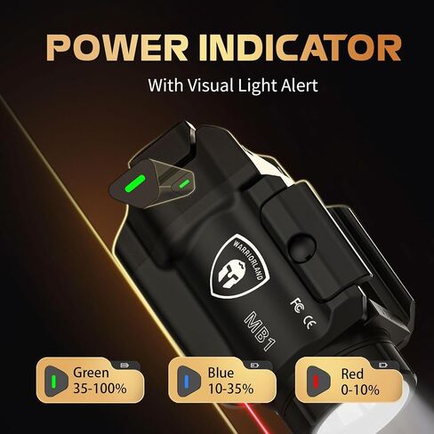 WARRIORLAND MB1 مسدس خفيف وحافظة مخصصة، يناسب Taurus G2C/G3C/PT111 G2/PT140 G2، ضوء سلاح تكتيكي مدمج بقدرة 500 لومن مثبت على السكك الحديدية مع ليزر أحمر وأبيض LED، مؤشر الطاقة in Saudi Arabia