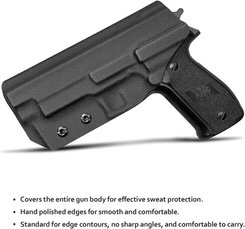 Sig P226 Holster IWB / OWB Kydex Holster Fit مخصص: Sig Sauer P226 بالحجم الكامل 4.4 بوصة برميل - حزام داخلي مخفي للحمل / حزام خارجي للحمل 1.5-2 بوصة مشبك حزام - Adj. عدم القدرة على الاحتفاظ - زر الغطاء المغناطيسي - المدخل الموسع - لا تآكل، لا اهتزاز in Kuwait