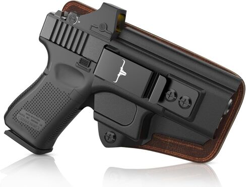 IWB Concealed Carry Holster Bundle - Premium Kydex & Leather Hybrid Holster with Tactical Belt, Ideal for Appendix Carry, Compatible with Glock 19 (Gen 3/4/5), 19X, 44, 45, 23, 32 in Saudi Arabia