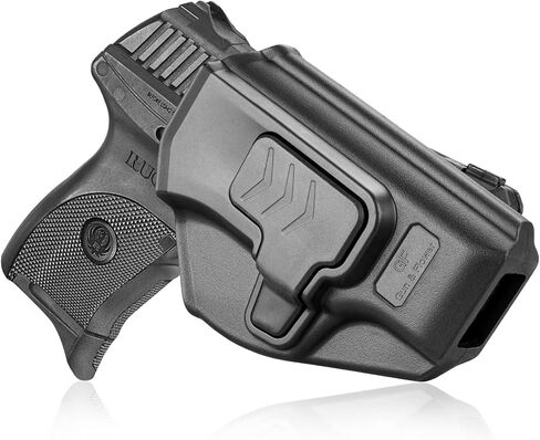 Ruger EC9 Holster,OWB Belt Holster Fit Ruger LC9/LC9S, Ruger LC380,Ruger EC9/EC9S,Polymer Open Carry Holster for Outside Waistband,Index Finger Release System/Adjustable-Cant Black in Saudi Arabia