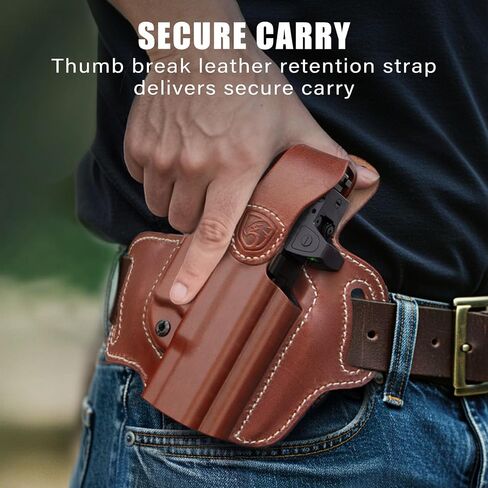 حافظة OWB متوافقة مع Glock 19، 19X، 23، 32، 44، 45 - حافظة جلدية خارجية لحمل الورك، اليد اليمنى in Kuwait