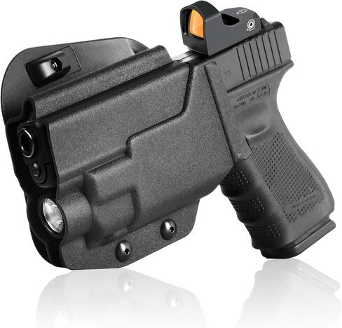 OWB Kydex Light Bearing Holster for Glock 19 Gen5 with Streamlight TLR-8 & TLR-7, Friction Retention Level I Holder, Optic Cut Fit Red Dot Sight in Kuwait