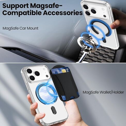 لملصق MagSafe، مغناطيس حلقي مغناطيسي، 2 حزمة محول حلقة MagSafe عالمي متوافق مع ملحقات Magsafe وشحن لاسلكي لهاتف iPhone 17/16/15/14/13/12/11، Galaxy S25/S24 (أسود) in Kuwait