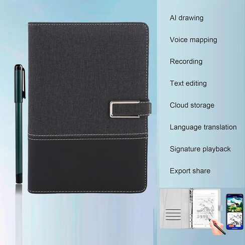 Fafeicy Digital Smart Pen Notebook Set, with Real Time Sync Digitizes Handwriting to Text, for Students and Professionals 160 Pages MasterBen APP Compatible in Saudi Arabia