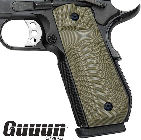 Guuun 1911 Grips G10, Full Size Government Grips, Bobtail Round Butt Cut, OPS Sunburst Texture in Saudi Arabia