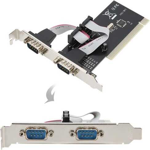 بطاقة محول تمديد Drfeify Dual Serial DB9 RS232 RS-232 PCI لأجهزة الكمبيوتر المكتبية، بطاقة PCI عالية السرعة بمنفذين RS232 لـ 2000/2003/، متوافقة مع RoHS، التوصيل والتشغيل لمحترفي الأعمال in Kuwait