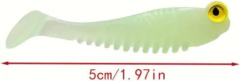 Glow-in-The-Dark T-Tail Fishing Lures, 1.97-Inch Silicone Swimbaits for Night Fishing, 10PCS in Saudi Arabia