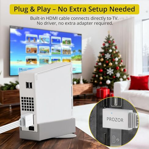 محول كابل PROZOR Wii إلى HDMI بطول 3.9 قدم، 1080 بكسل للأجهزة عالية الدقة بالكامل، محول Wii إلى HDMI، يدعم جميع أوضاع عرض Wii، متوافق مع Nintendo Wii، Wii U، HDTV، الشاشة in Kuwait