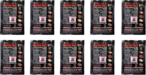 Flameless Heating Packs (10 Pack) – Water Activated Food Warmer, Portable Food Warmer for Camping, Hiking, Travel & Emergency – Model BP-001 (20g), Model BP-003 (80g) in Kuwait
