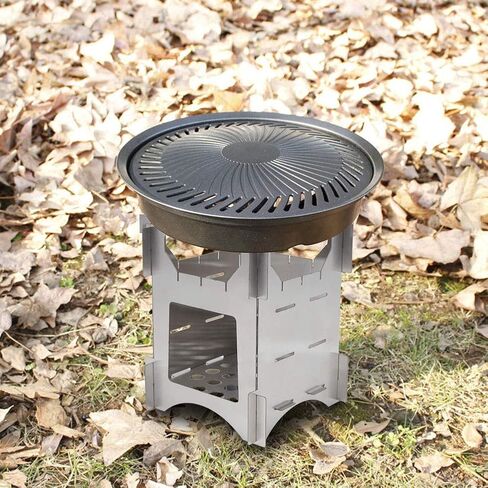 Wood Burning Stove, Portable Stainless Steel Folding Backpacking Stove Mini Cooker for Outdoor Camping Travel Hiking Picnic Outdoor Dining Setfoldable Camping Stove in Saudi Arabia