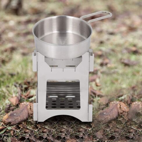Wood Burning Stove, Portable Stainless Steel Folding Backpacking Stove Mini Cooker for Outdoor Camping Travel Hiking Picnic Outdoor Dining Setfoldable Camping Stove in Saudi Arabia