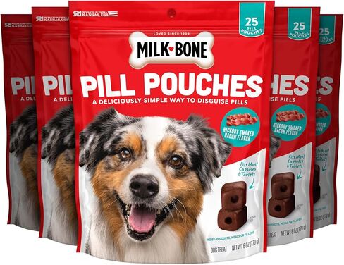 Milk Bone Pill Pouches Dog Treats to Conceal Medication, 6 Ounce (Pack of 5) Approx. 125 Count in Kuwait