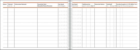 T1179 Set of 3 Journey Logs for Cars, 3 x FA614: A6 Landscape, 80 Pages, for Germany and Austria, Approved by The Financial Office in Kuwait