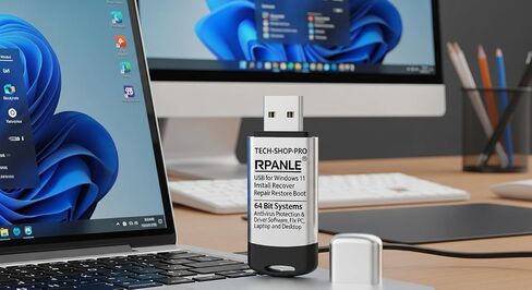 Rpanle Tech-Shop-pro USB for Windows 11 Install Recover Repair Restore Boot USB Flash Drive, 64 Bit Systems Home&Professional, Antivirus Protection&Drivers Software, Fix PC, Laptop and Desktop in Saudi Arabia