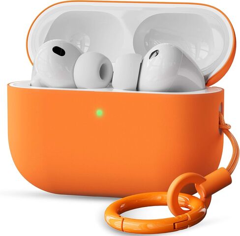حافظة VEIRRW لأجهزة AirPods Pro 3، حافظة حماية كاملة من السيليكون الهجين شبه الصلب حافظة ثلاثية الطبقات متوافقة مع AirPods Pro الجيل الثالث 2025 (برتقالي ساطع) in Kuwait