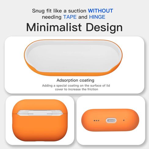 حافظة VEIRRW لأجهزة AirPods Pro 3، حافظة حماية كاملة من السيليكون الهجين شبه الصلب حافظة ثلاثية الطبقات متوافقة مع AirPods Pro الجيل الثالث 2025 (برتقالي ساطع) in Kuwait