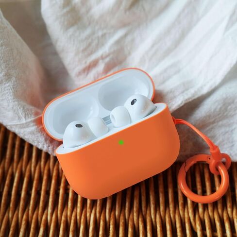 حافظة VEIRRW لأجهزة AirPods Pro 3، حافظة حماية كاملة من السيليكون الهجين شبه الصلب حافظة ثلاثية الطبقات متوافقة مع AirPods Pro الجيل الثالث 2025 (برتقالي ساطع) in Kuwait