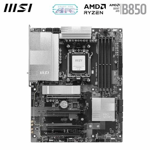 MSI PRO B850-P WiFi Motherboard, ATX - Supports AMD Ryzen 9000/8000 / 7000 Processors, AM5 - DDR5 Memory Boost (8200+ MT/s OC), PCIe 5.0 x16 & 4.0 x16, M.2 Gen5, Wi-Fi 7, 5G LAN (Renewed) in Saudi Arabia