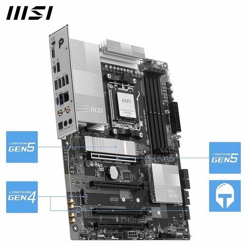 MSI PRO B850-P WiFi Motherboard, ATX - Supports AMD Ryzen 9000/8000 / 7000 Processors, AM5 - DDR5 Memory Boost (8200+ MT/s OC), PCIe 5.0 x16 & 4.0 x16, M.2 Gen5, Wi-Fi 7, 5G LAN (Renewed) in Saudi Arabia