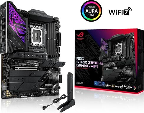 ASUS ROG STRIX Z890-E GAMING WIFI - Intel Z890, LGA1851, DDR5 8800, DP, HDMI, 2xUSB4, 7xM.2, USB3.2, WiFi 7+BT, Aura RGB, 5Gb LAN, ATX, 18+1+2+2 power, TB4, NitroPath DRAM, NPU BOOST Motherboard in Saudi Arabia