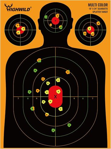 Highwild Silhouette Splatter Paper Targets - Splash Effect of Multiple Colors - 18x24 Inch in Saudi Arabia