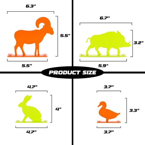 Highwild Animal Silhouette Knockovers Metallic Silhouette Targets - 4 Pack High Visibility Neon Color Powder Coated Steel Animal Shooting Targets in Saudi Arabia