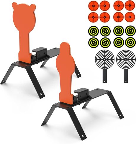 KNINE OUTDOORS 3/8'' AR500 هدف إعادة الضبط التلقائي، هدف فولاذي لنطاق الرماية، مناسب للمسدس والبندقية والمسدس والبندقية وإطار النار in Kuwait