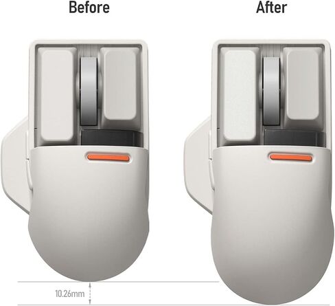 LOFREE PBT Touch Mouse Replacement Back Cover - Expandable Shell Attachment to Enlarge Mouse Size for Large Hands (Block) in Saudi Arabia
