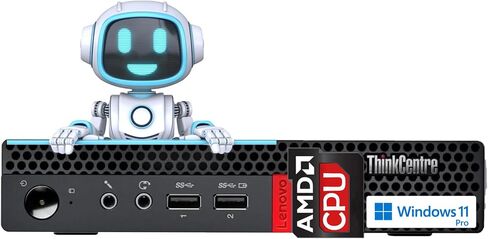Lenovo ThinkCentre Tiny Desktop, 8GB RAM, 512GB SSD, AMD CPU, Dual-Display Support, Wi-Fi, Bluetooth, Multiple USB Ports, Ethernet Port, w/o Keyboard, Windows 11 Pro, Compact Design, Business-Grade in Saudi Arabia