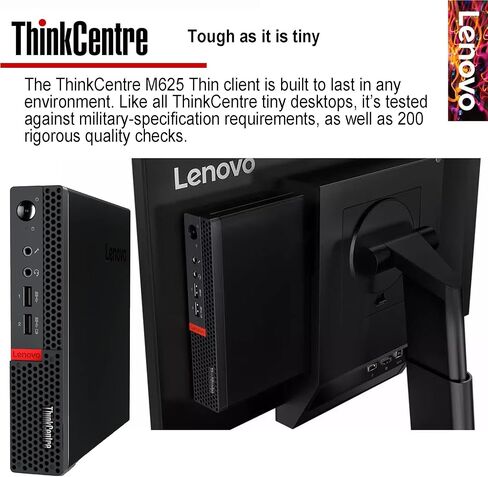 Lenovo ThinkCentre Tiny Desktop, 8GB RAM, 512GB SSD, AMD CPU, Dual-Display Support, Wi-Fi, Bluetooth, Multiple USB Ports, Ethernet Port, w/o Keyboard, Windows 11 Pro, Compact Design, Business-Grade in Saudi Arabia