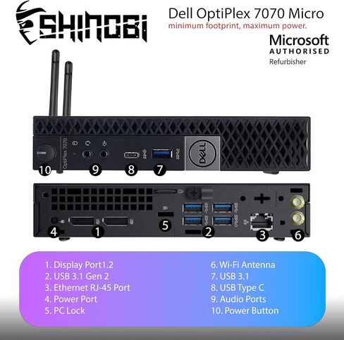 Dell OptiPlex 7070 Micro PC | Intel Core i5-9500T | 16GB RAM | 512GB NVMe | Windows 11 Pro | Built in AX210 WiFi 6E+BT 5.3 | Mini PC | Pc Monitor Mount (Renewed) in Saudi Arabia