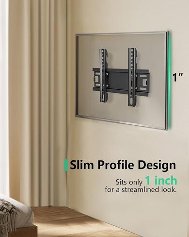 Fixed TV Wall Mount Bracket, Low Profile for Most 17-43 inch LED LCD OLED Flat Curved Screen Plasma TVs up to 66lb, Ultra Slim Small TV Monitor Mount Bracket Max VESA200x200mm in Saudi Arabia
