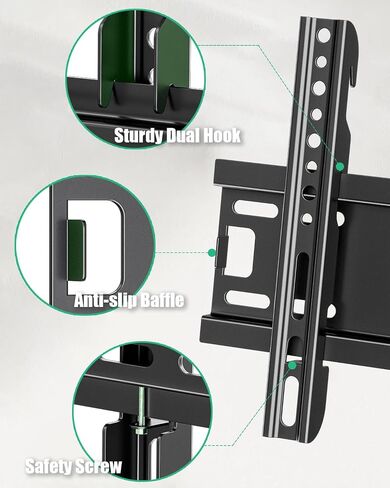 Fixed TV Wall Mount Bracket, Low Profile for Most 17-43 inch LED LCD OLED Flat Curved Screen Plasma TVs up to 66lb, Ultra Slim Small TV Monitor Mount Bracket Max VESA200x200mm in Saudi Arabia