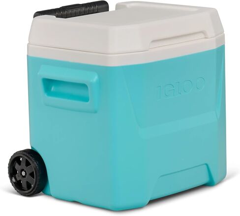 Igloos Cooler Hard-Sided Ice Chest, Portable Insulated Cooler with Wheels, Telescoping Handle, Cool Riser Tech, Leak-Resistant in Saudi Arabia