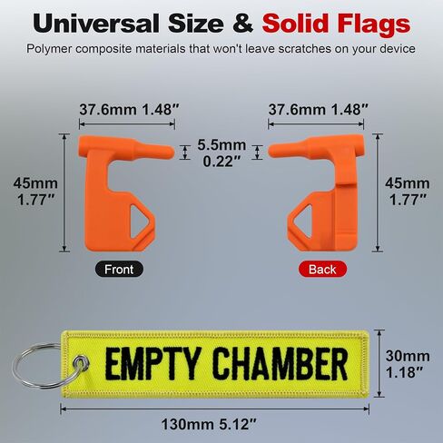Chamber Flag, Safety Flag for Rifle, Handguns, Shotgun, Pistol, 6 Orange Chamber Flags with 6 Bright Orange Tags, Universal Compatibility Empty Chamber Indicators, Empty Chamber in Saudi Arabia