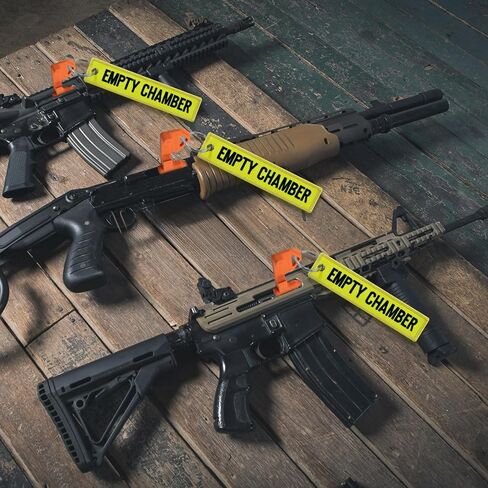 Chamber Flag, Safety Flag for Rifle, Handguns, Shotgun, Pistol, 6 Orange Chamber Flags with 6 Bright Orange Tags, Universal Compatibility Empty Chamber Indicators, Empty Chamber in Saudi Arabia