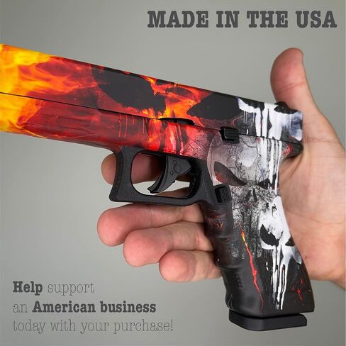 غلاف مسدس من الفينيل شديد التحمل من GOLD HOOK Pistol مع لمسة نهائية غير لامعة مقاومة للماء وغير عاكسة - صنع في الولايات المتحدة الأمريكية in Saudi Arabia