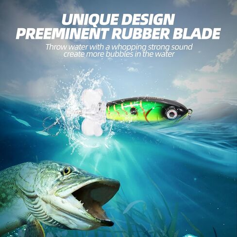 5PCS Whopper Plopper Prop-Action Topwater Fishing Lures with Rotating Propeller Tail for Splashing Action – Bass & Trout, Freshwater & Saltwater in Saudi Arabia