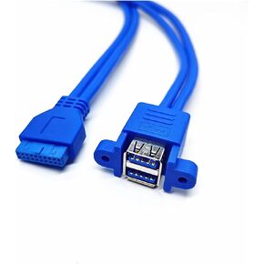 USB 3.0 أنثى 2 منفذ إلى USB 3.0 20pin 19pin أنثى اللوحة الأم جبل مهائي كابلات مع المسمار 50 سنتيمتر in Kuwait
