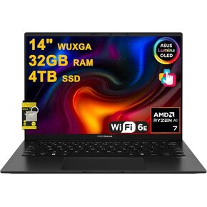 كمبيوتر محمول ASUS Zenbook 14 مقاس 14 بوصة WUXGA Lumina OLED Touch (100% DCI-P3، 500nits HDR) AMD 8-core Ryzen AI 7 350 (ما يصل إلى 50 قطعة علوية) ذاكرة وصول عشوائي 32 جيجابايت و1 تيرابايت SSD لمنشئ الأعمال الاحترافية Win11 ICP Hub مع Copilot AI in Kuwait