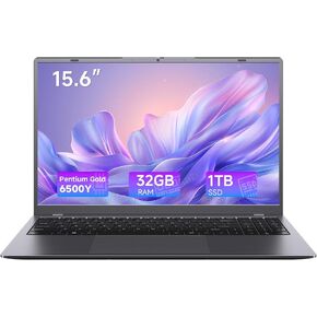 كمبيوتر محمول، ذاكرة وصول عشوائي 32 جيجابايت، 1 تيرابايت SSD، معالج 6500Y (Beats N5095، حتى 3.4 جيجا هرتز)، شاشة 15.6 بوصة FHD IPS Win 11 كمبيوتر محمول، WiFi 5، BT 5.2، HDMI، USB-C، أجهزة كمبيوتر محمولة طويلة العمر للطلاب in Saudi Arabia
