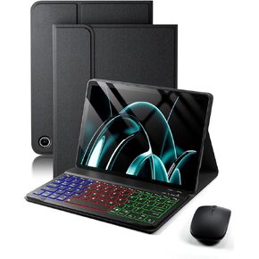 for Amazon Fire Max 11 Case with Keyboard (13th Generation, 11 inch) - Rainbow Backlit Keyboard Case - Built in Pencil Holder with Mouse - Black in Kuwait