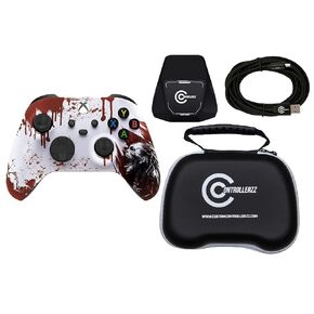 حزمة وحدة تحكم Custom Controllerzz - تتضمن وحدة تحكم لاسلكية مخصصة لأجهزة Xbox Series X/S وXbox One والكمبيوتر الشخصي وكابل USB-C المضفر وحامل وحدة التحكم وحقيبة حماية عالمية in Kuwait