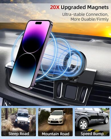 PZK حامل هاتف السيارة لنيسان روغ 2014-2017 2018 2019 2020 ملحقات حامل هاتف السيارة بفتحة تهوية مخصصة متوافق مع حاملات الهاتف الخلوي التي تدور 360 درجة بدون استخدام اليدين من Magsafe in Kuwait