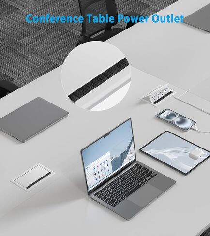 محور طاقة لطاولة المؤتمرات مع شحن سريع 20 وات USB-C PD، مثبت على المكاتب والمطابخ والمركبات الترفيهية، وسلك طاقة بطول 6 أقدام (أسود) in Kuwait