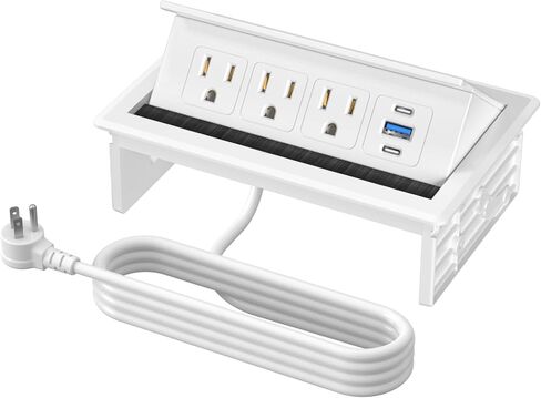 محور طاقة لطاولة المؤتمرات مع شحن سريع 20 وات USB-C PD، مثبت على المكاتب والمطابخ والمركبات الترفيهية، وسلك طاقة بطول 6 أقدام (أسود) in Kuwait